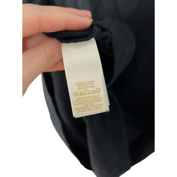 Kate Spade Black Bow Tie Front Pomona Tank Top Size Medium Cotton Blend Stretch - Picture 4 of 6